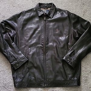 Polo Ralph Lauren Men Leather Jacket - Medium